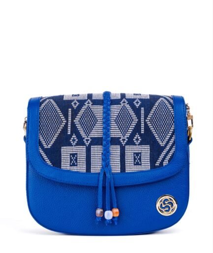 Sac Joor mini en cuir et tissage, collection RABAAL – Soxnasi maroquinerie Dakar