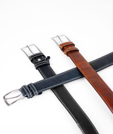 Ceinture AHMADINA en cuir grainé, collection SOXNASI FOR HIM – Soxnasi maroquinerie Dakar